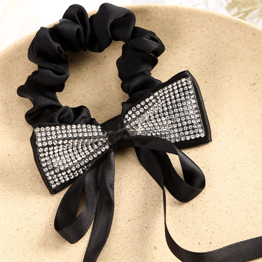 【Awaytr】CB0998 Diamond Bow Ribbon Hair Scrunchies