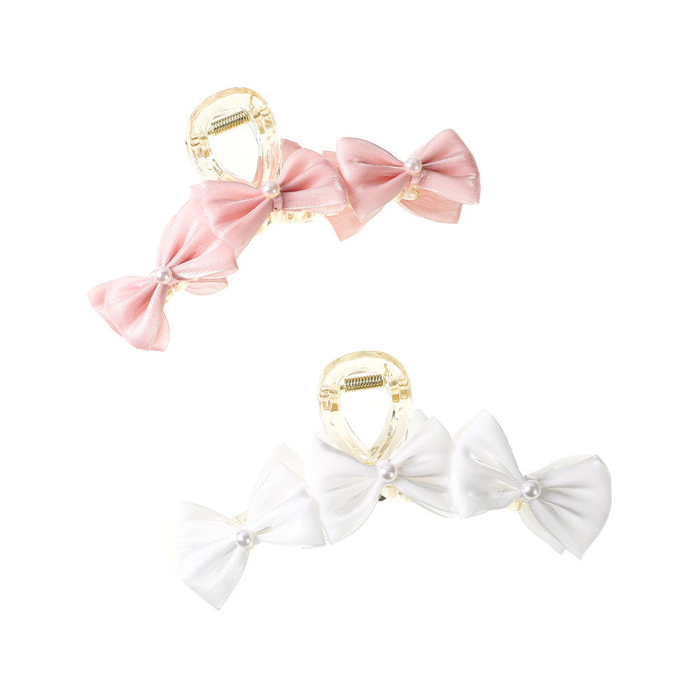 【Awaytr】CB1222 Bow Pearl Hair Claw Clip