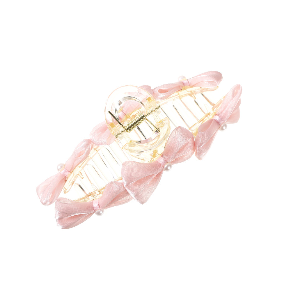 【Awaytr】CB1222 Bow Pearl Hair Claw Clip