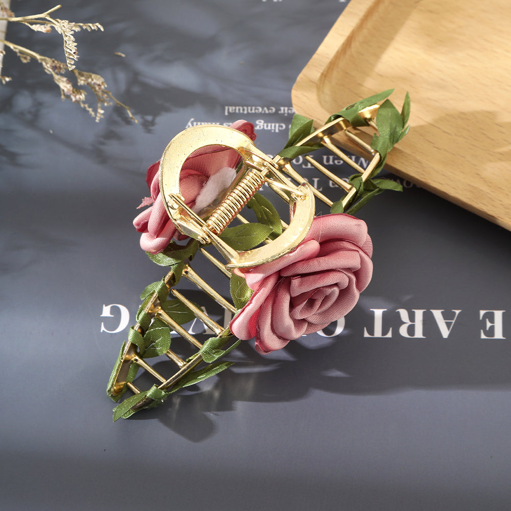 【Awaytr】CB1419  12cm rose leaf hair clow clip