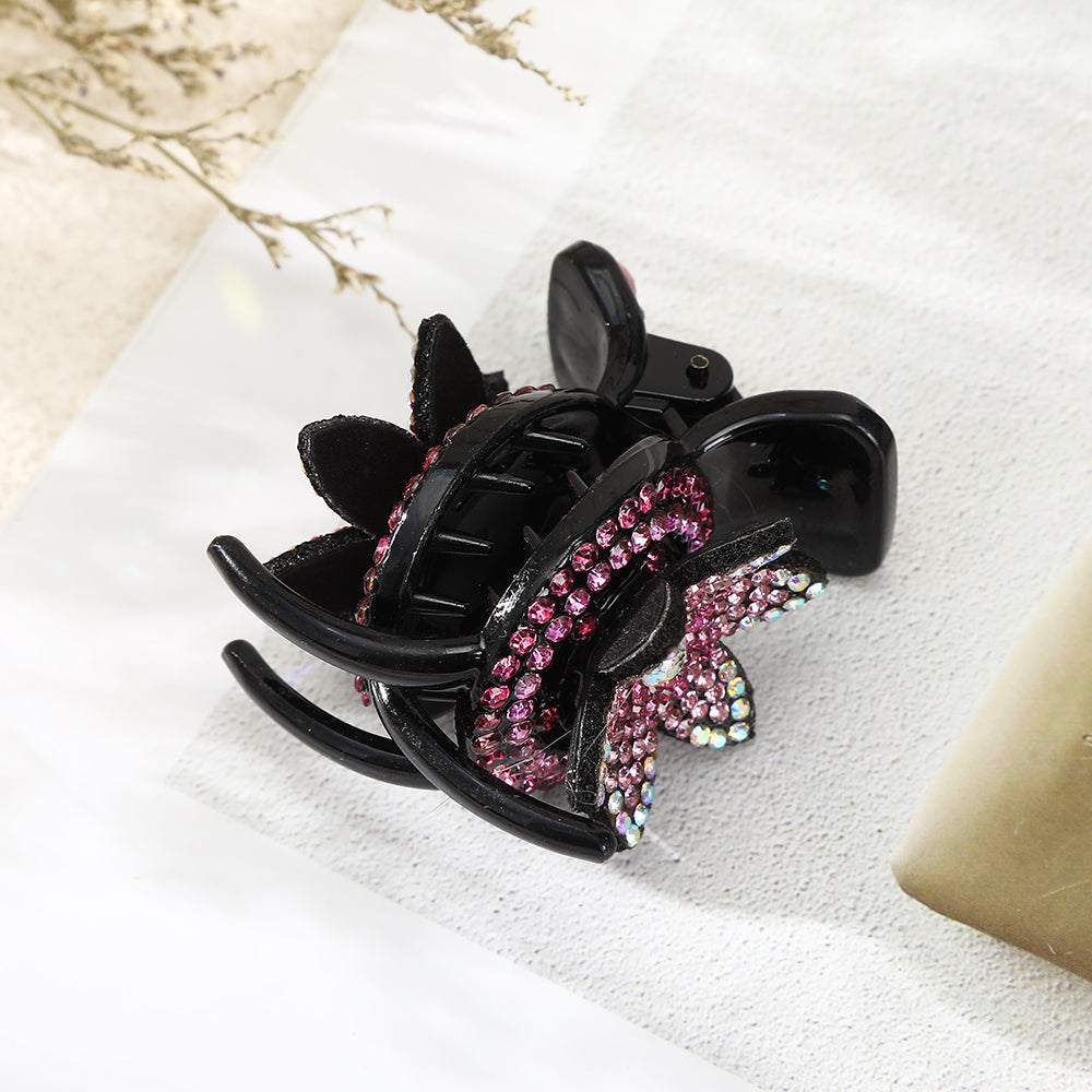 【Awaytr】CB1254 Mini Flower Rhinestone Hair Claw Clip