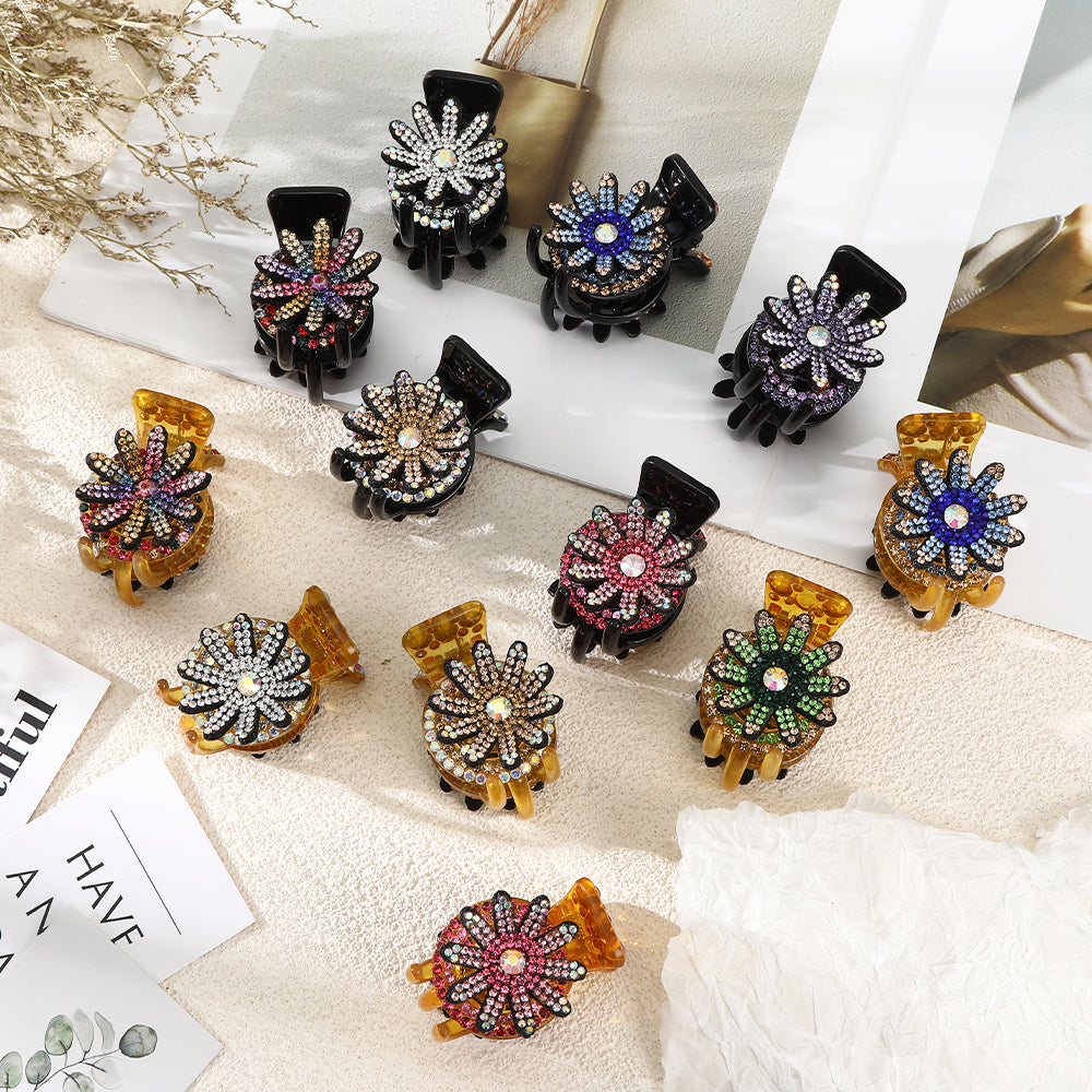 【Awaytr】CB12555cm colored Rhinestone Small Daisy Hair clip