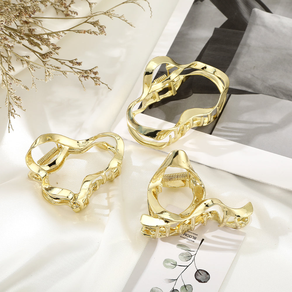 【Awaytr】CB11261 7cm irregular alloy hair clip