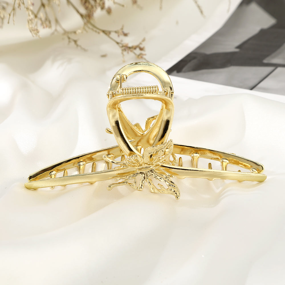 【Awaytr】CB1262 11cm alloy rhinestone butterfly cross hair clip