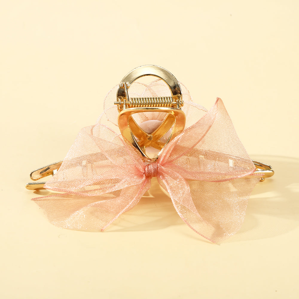 【Awaytr】CB1076 Alloy Mesh Rose Hair Claw Clip