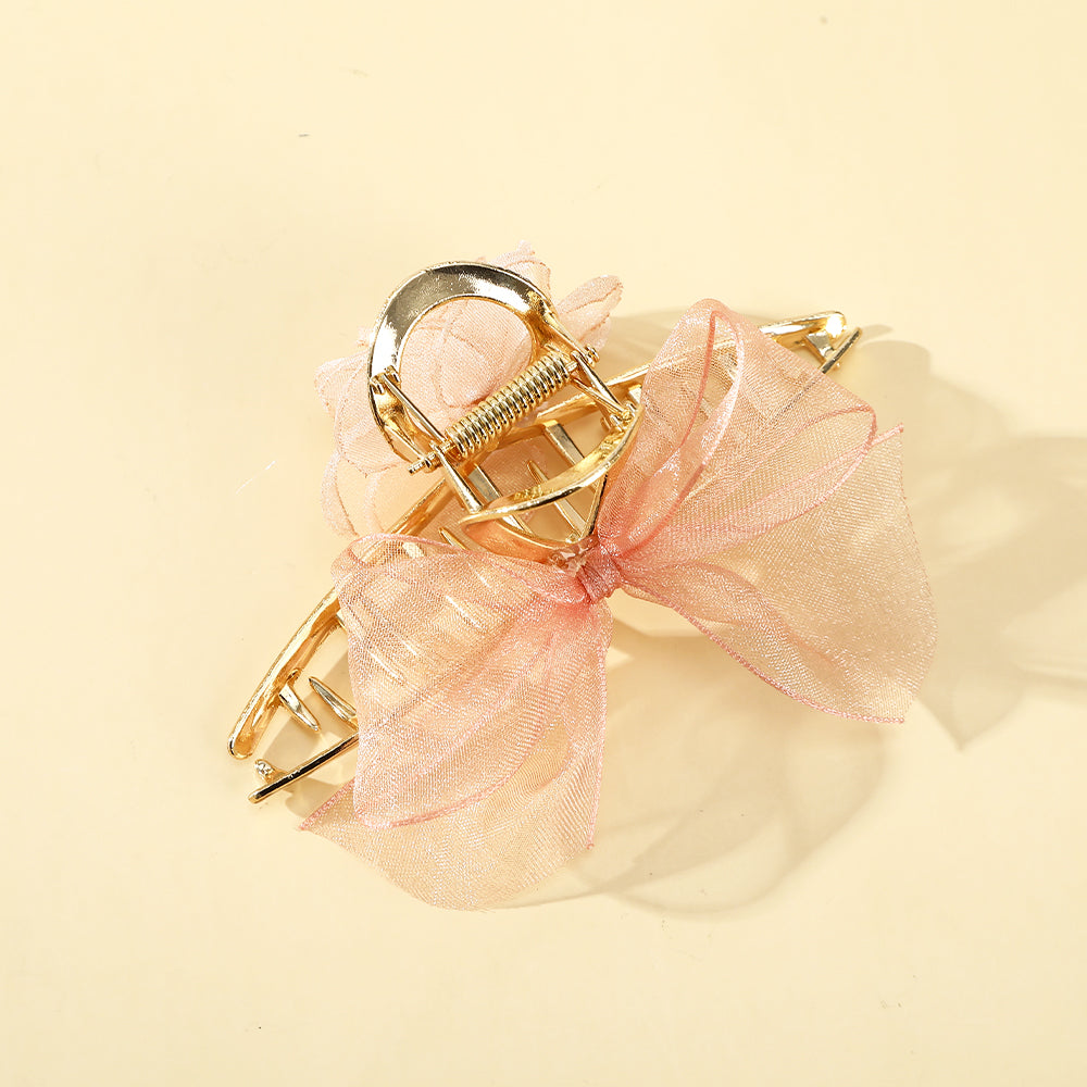 【Awaytr】CB1076 Alloy Mesh Rose Hair Claw Clip