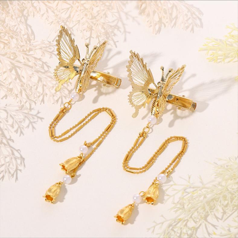 【Awaytr】CB1304 Alloy Butterfly Tassel Hair Clip