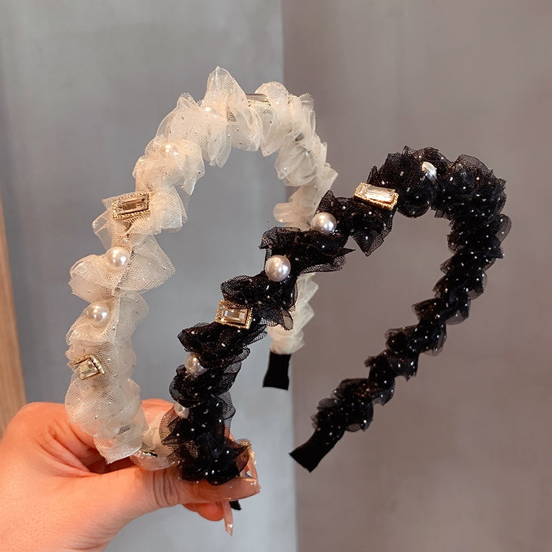 【Awaytr】 CB1360 Mesh pearl headband