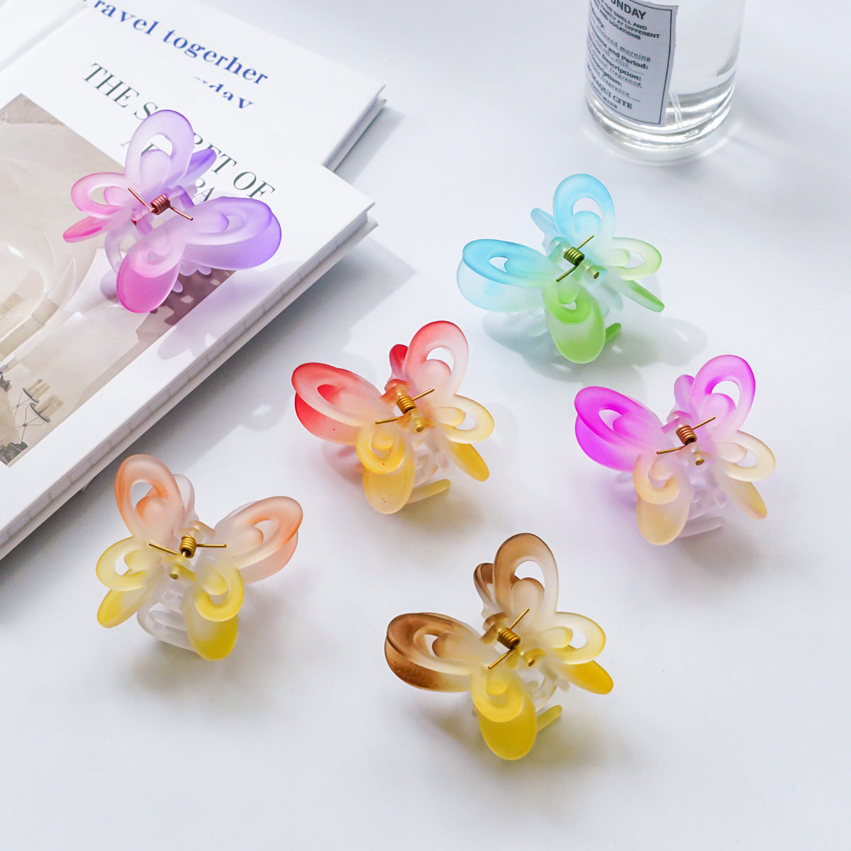 【Awaytr】CD1651 6cmGradient Double Layer Butterfly Hair Clip