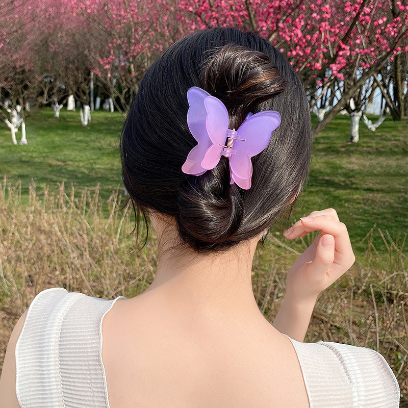 【Awaytr】CB1067 Frosted Butterfly Hair Claw Clip