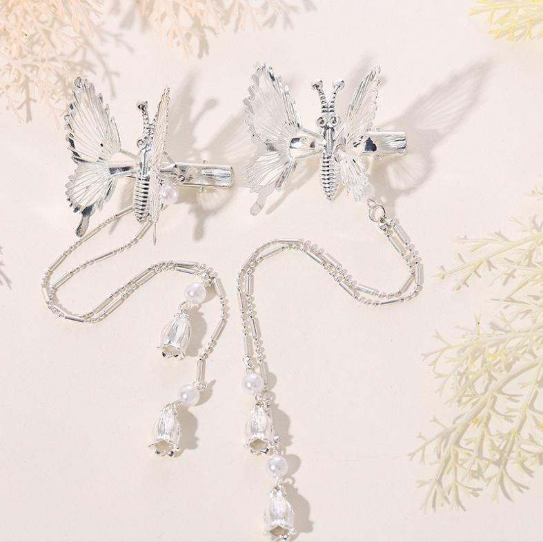 【Awaytr】CB1304 Alloy Butterfly Tassel Hair Clip