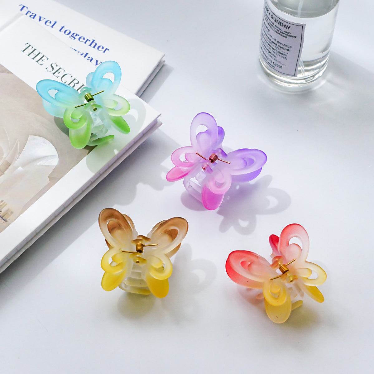 【Awaytr】CD1651 6cmGradient Double Layer Butterfly Hair Clip