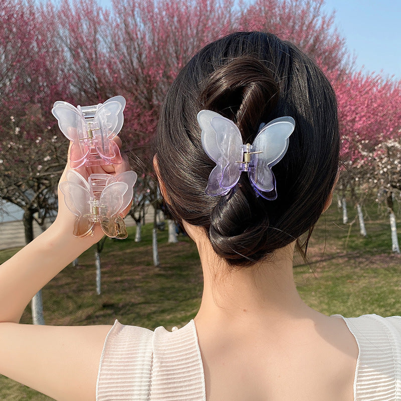 【Awaytr】CB1068 Frosted Butterfly Hair Claw Clip