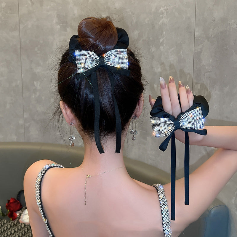 【Awaytr】CB0998 Diamond Bow Ribbon Hair Scrunchies