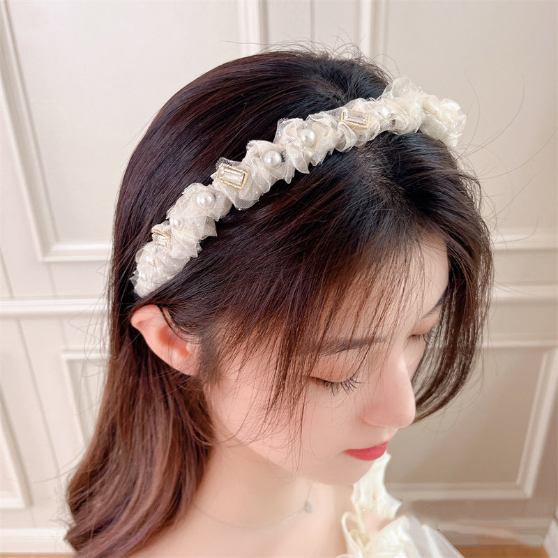 【Awaytr】 CB1360 Mesh pearl headband