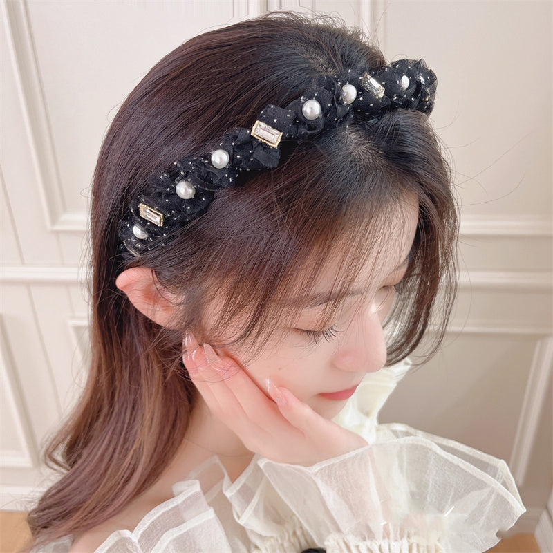 【Awaytr】 CB1360 Mesh pearl headband