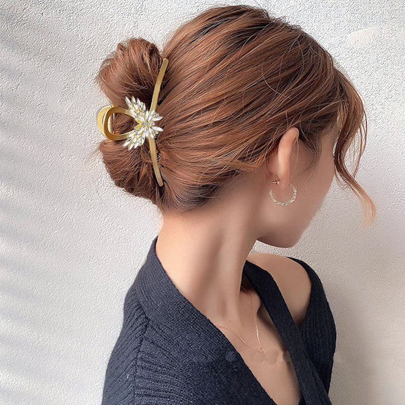 【Awaytr】CB1263 11cm alloy rhinestone butterfly cross hair clip