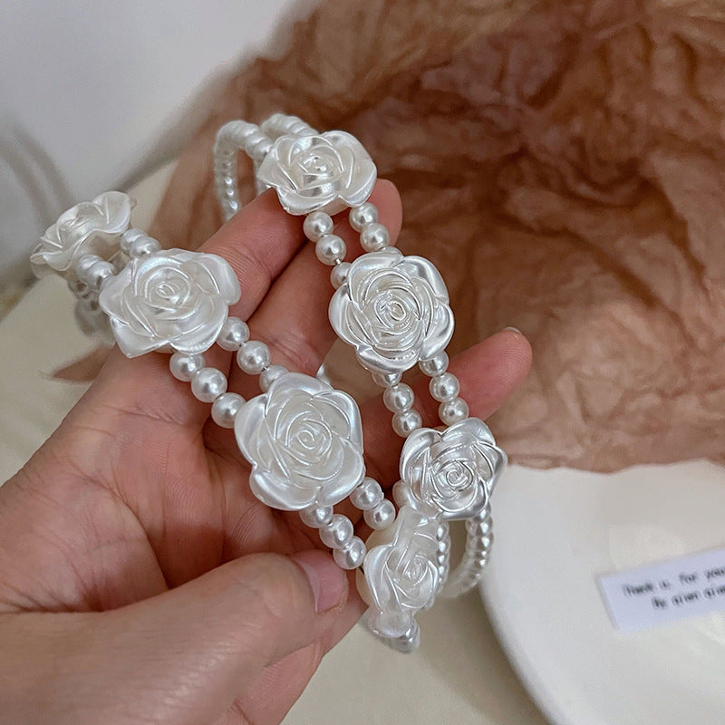 【Awaytr】CB0994 Pearl Rose Headband