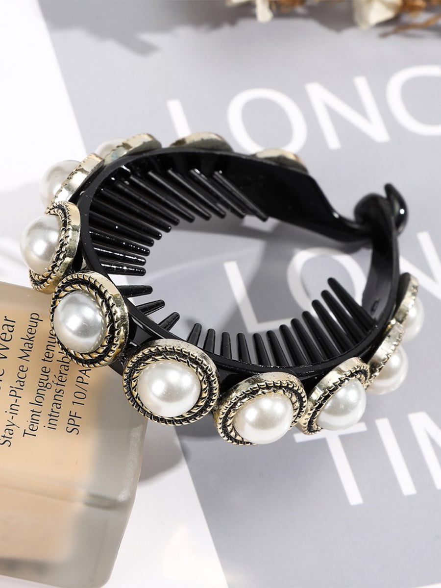 Pearl Rhinestone Hair Scrunchie｜Awaytr®