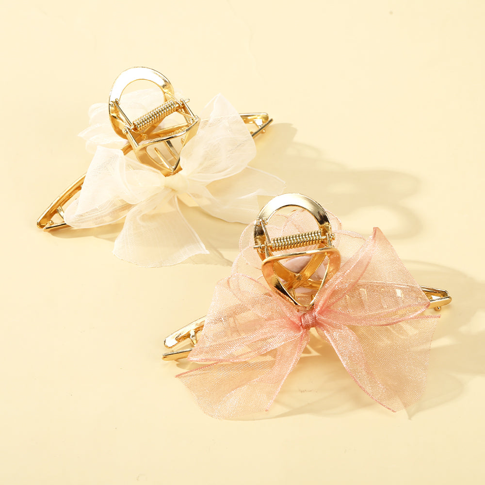 【Awaytr】CB1076 Alloy Mesh Rose Hair Claw Clip