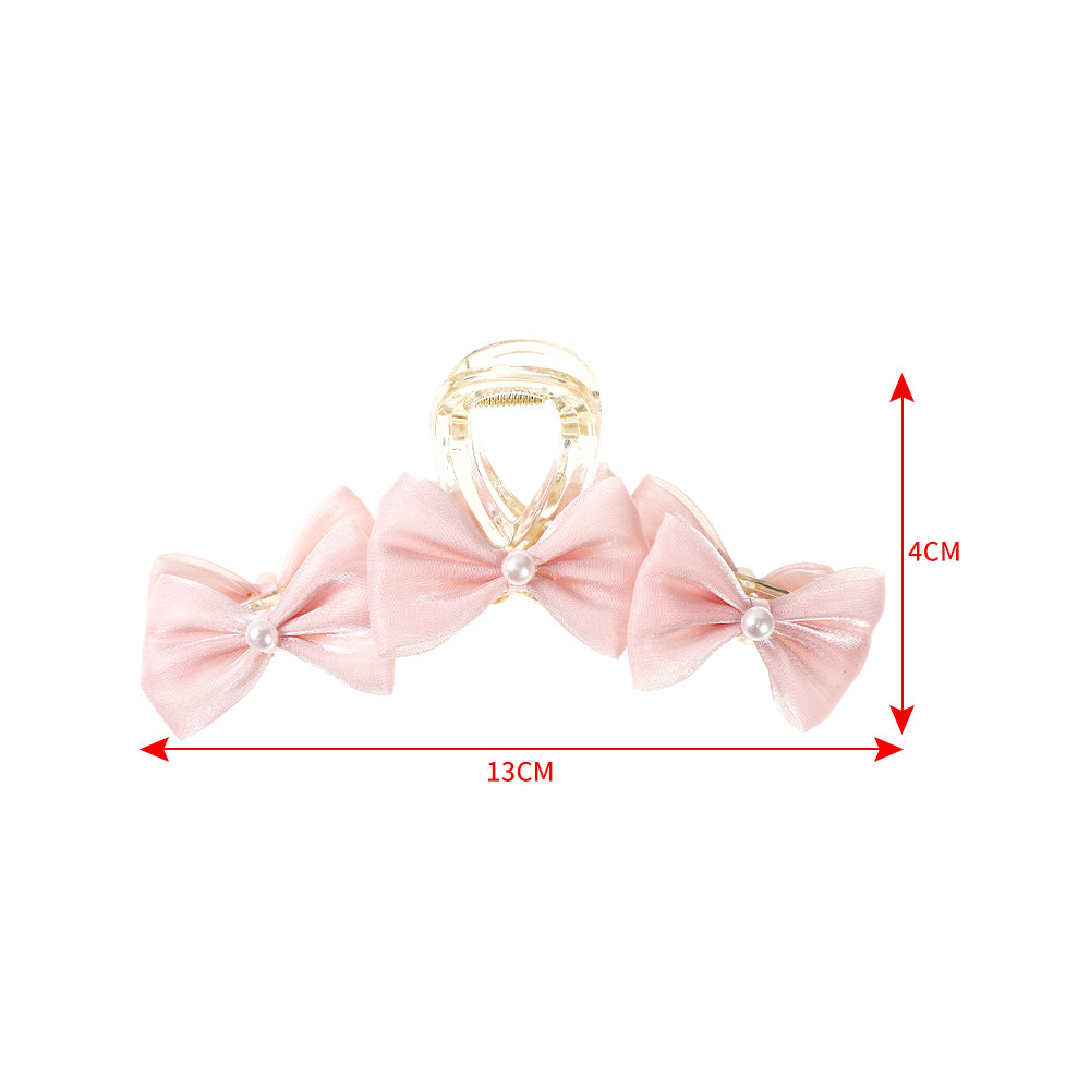 【Awaytr】CB1222 Bow Pearl Hair Claw Clip