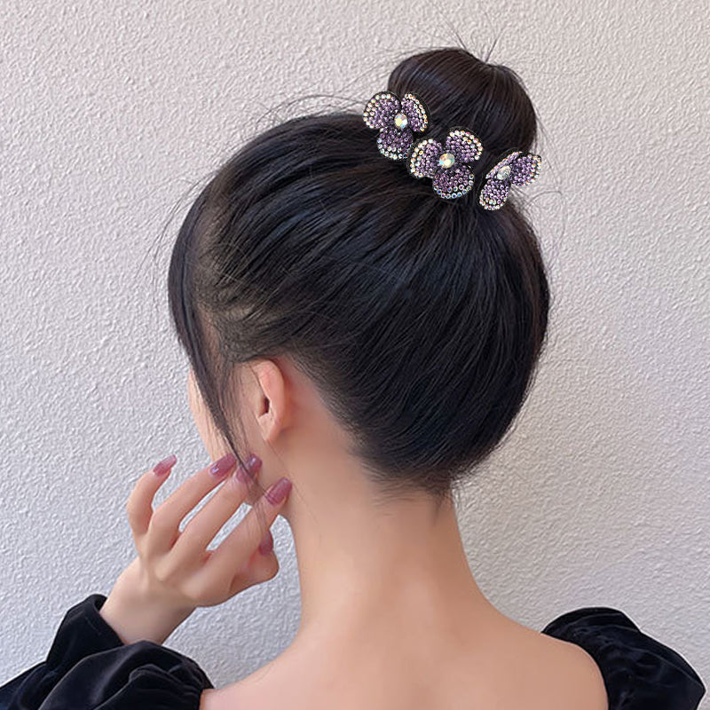 【Awaytr】CB1354 Rhinestone Flower Hair Clip