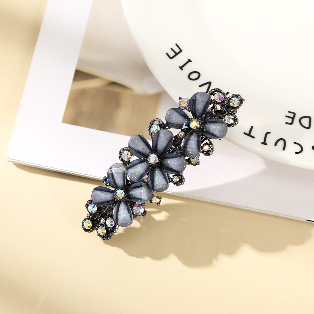 【Awaytr】CB1365 7cm crystal rhinestone flower hair clip