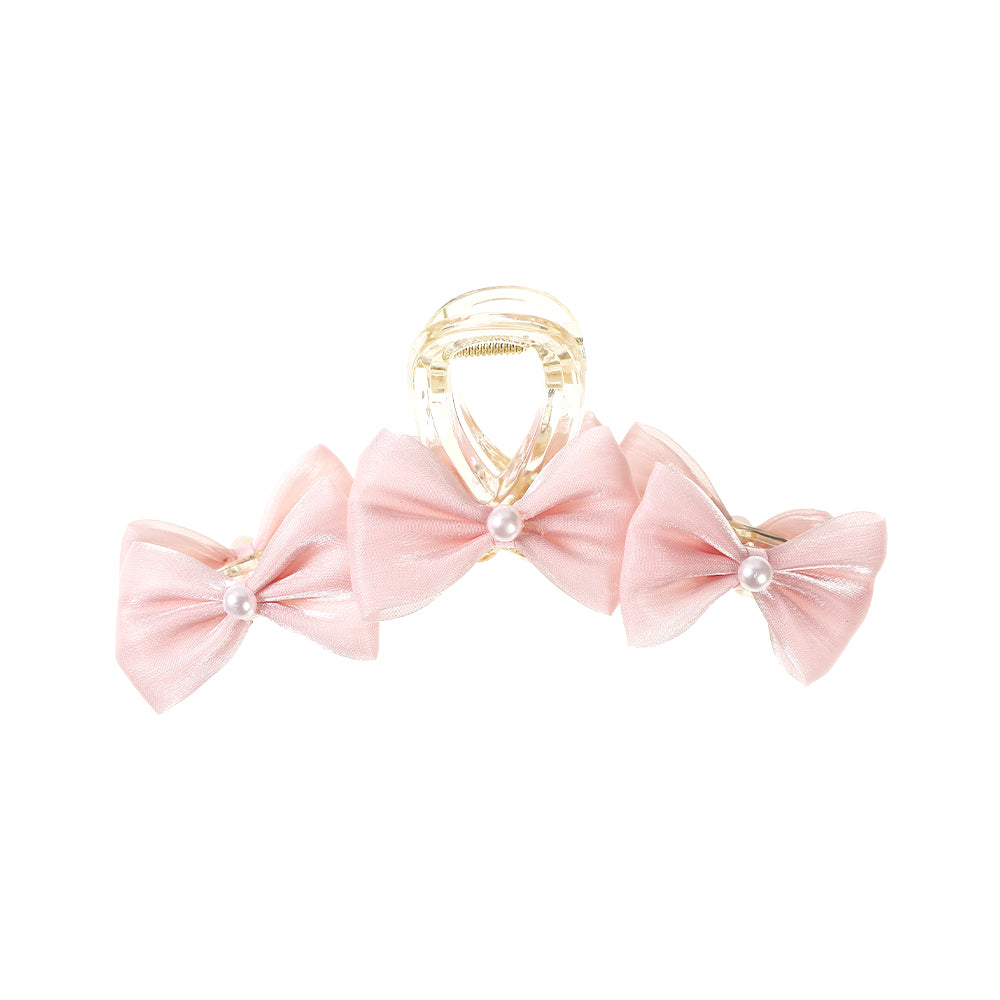 【Awaytr】CB1222 Bow Pearl Hair Claw Clip