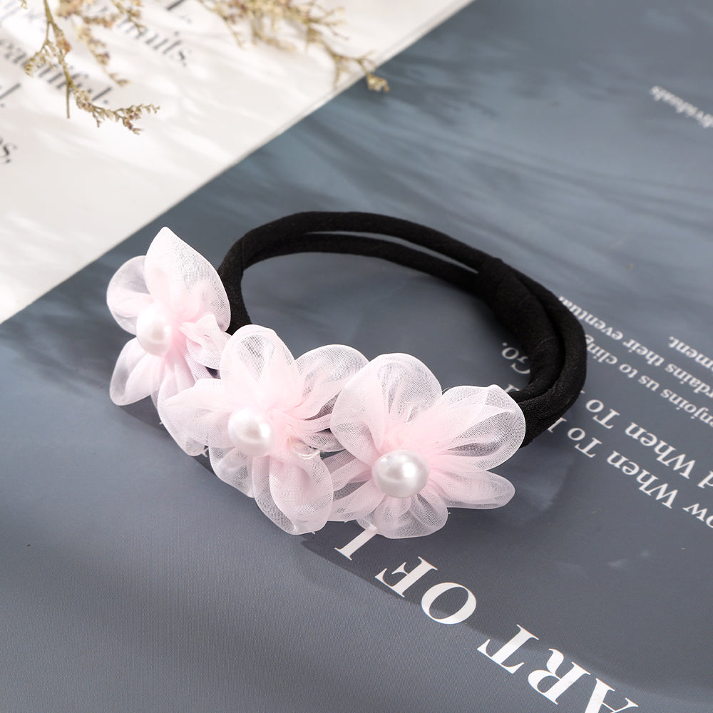 【Awaytr】 CB1355 Mesh flower pearl hair curler