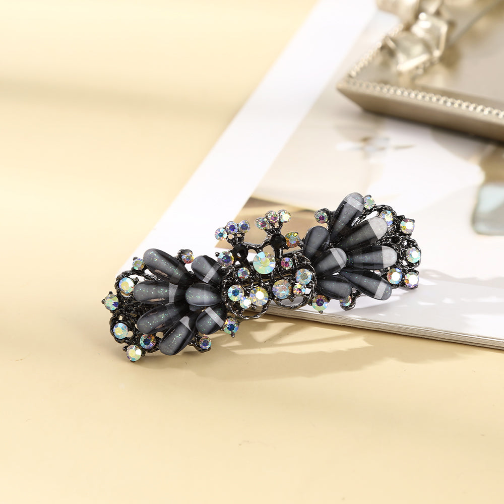 【Awaytr】CB1364 7cm Crystal Rhinestone Spring hair clip