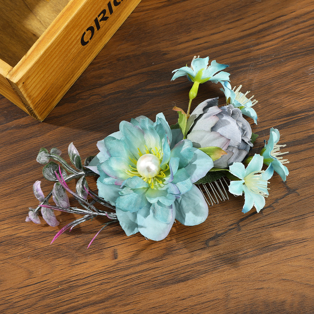 【Awaytr】 CB1379 Simulation flower bangs hair comb