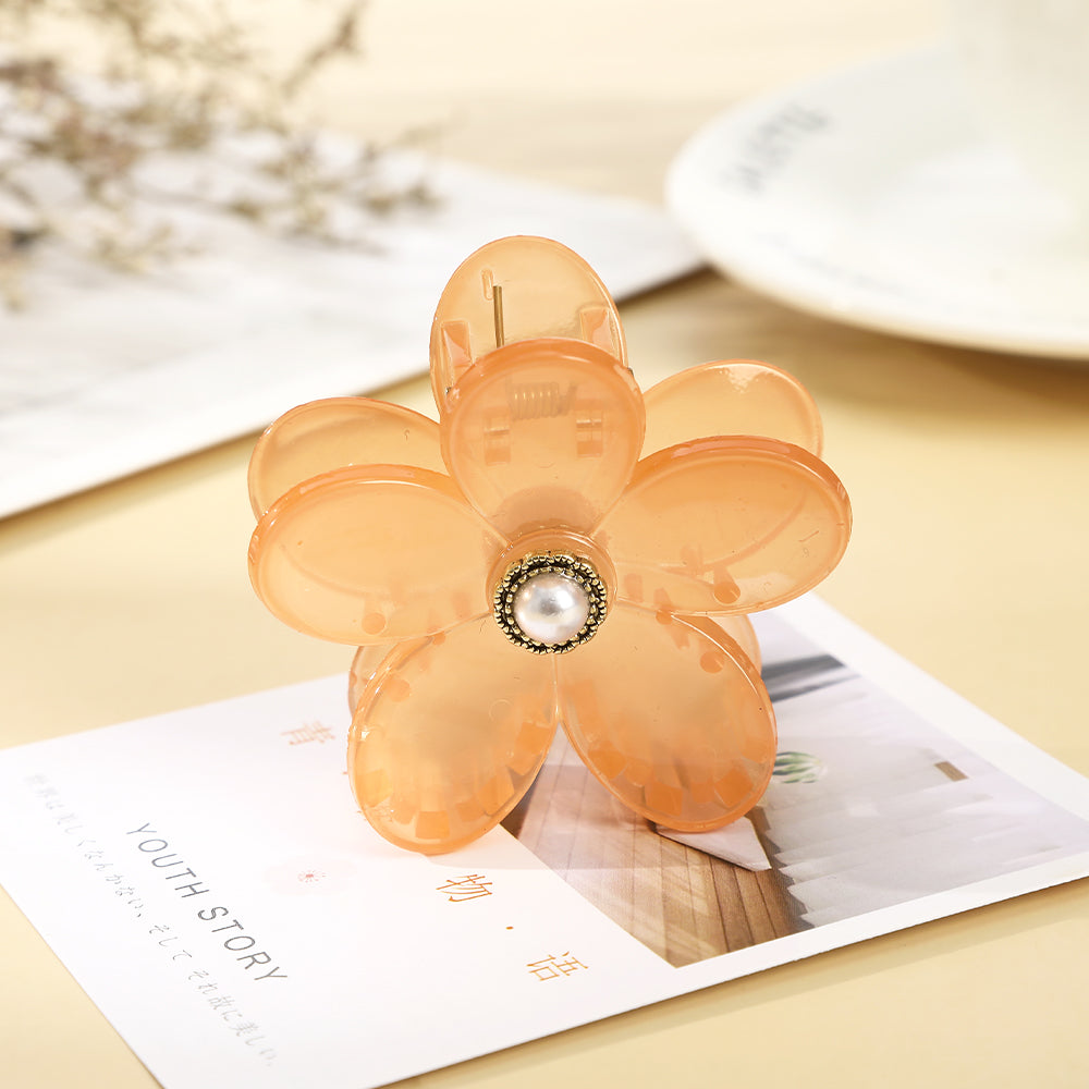 【Awaytr】CB1409 6cm Pearl Flower Hair Claw clip