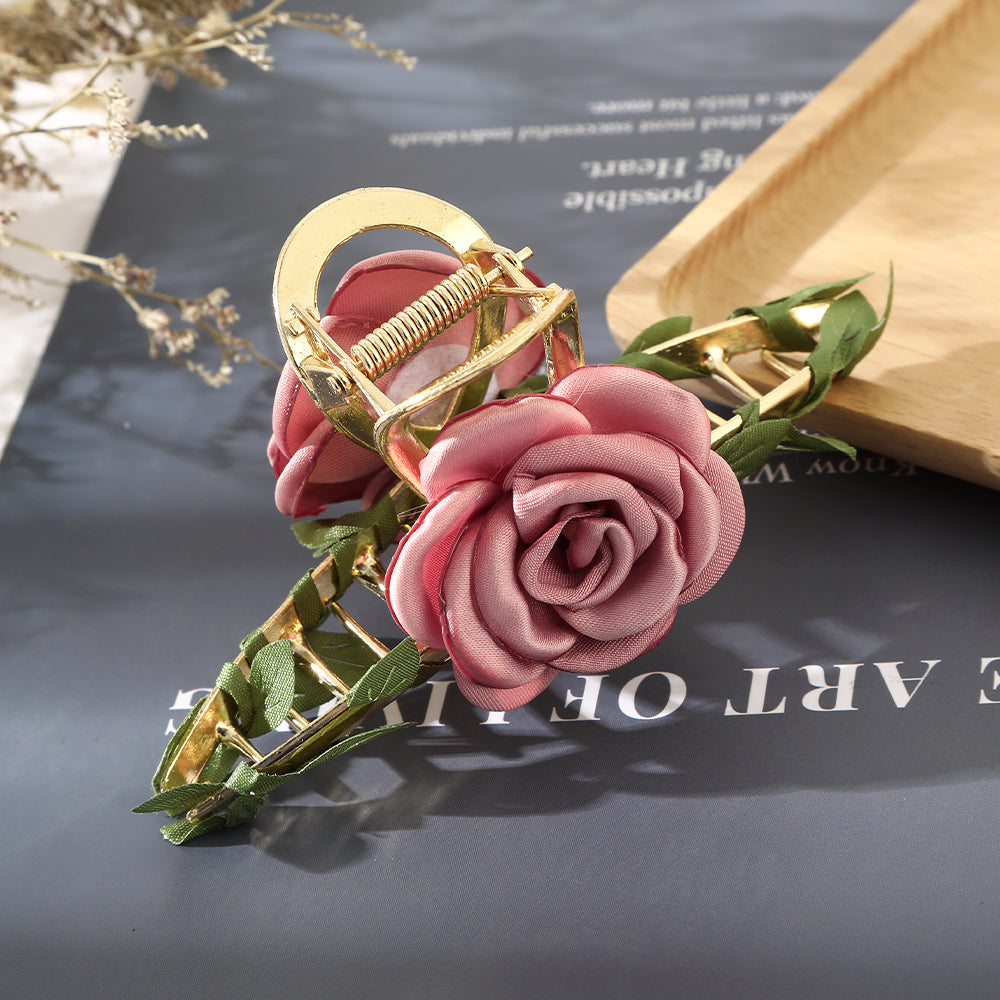 【Awaytr】CB1419  12cm rose leaf hair clow clip