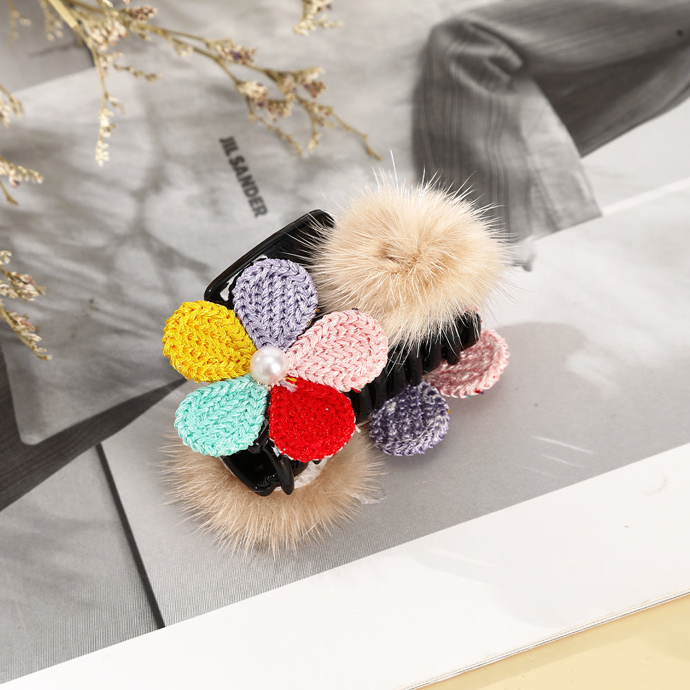 【Awaytr】CB1395 6cm flower hair ball hair clip