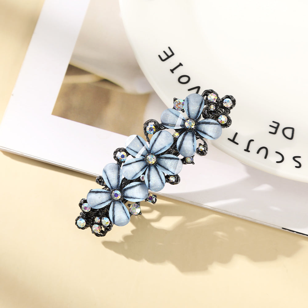 【Awaytr】CB1365 7cm crystal rhinestone flower hair clip