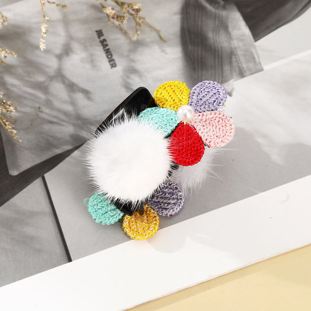 【Awaytr】CB1395 6cm flower hair ball hair clip