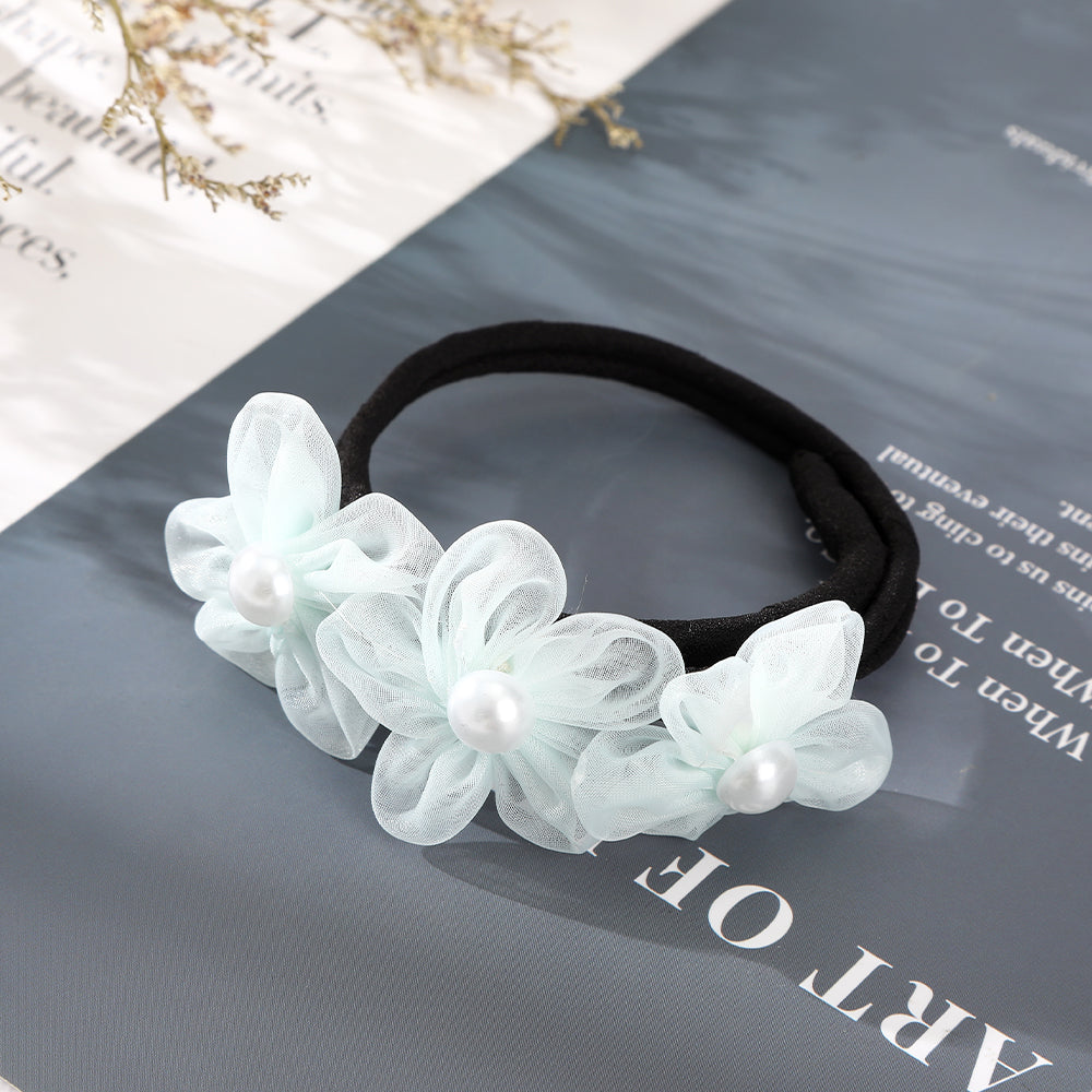 【Awaytr】 CB1355 Mesh flower pearl hair curler