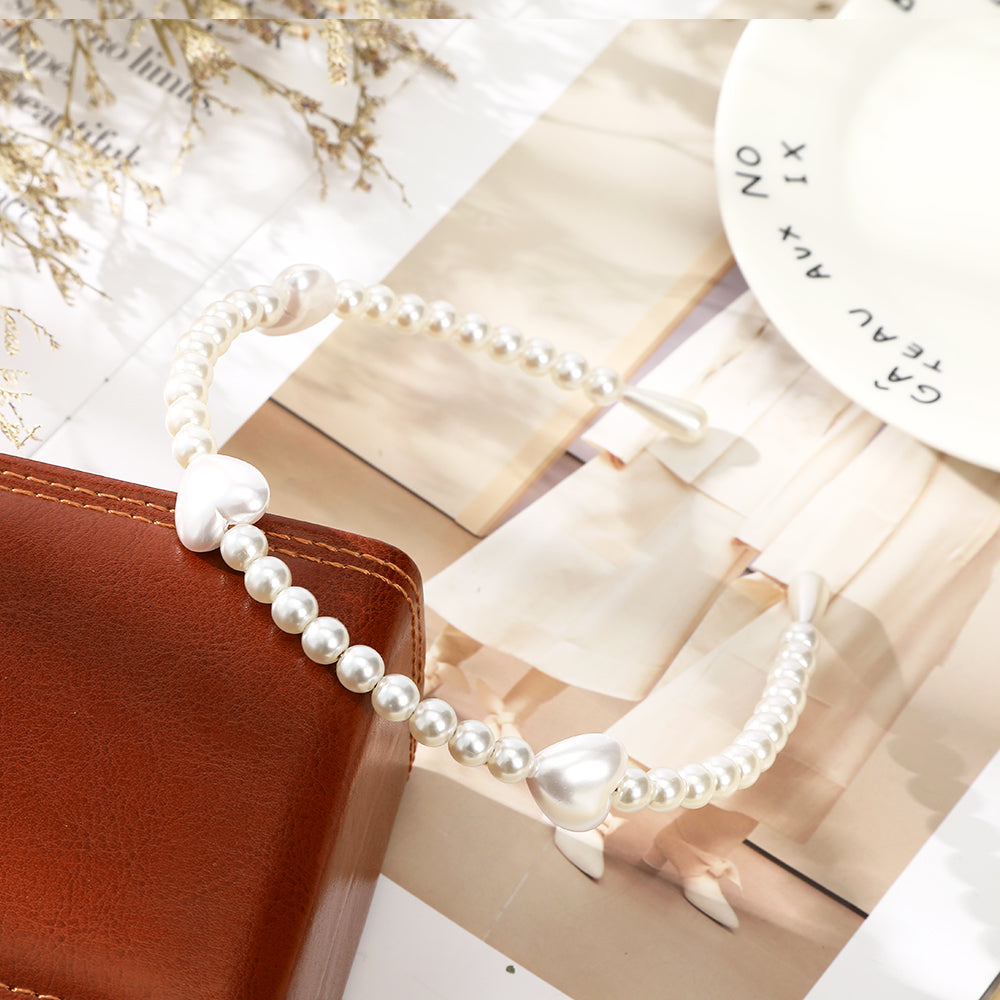 【Awaytr】 CB1297 Pearl Heart Headband