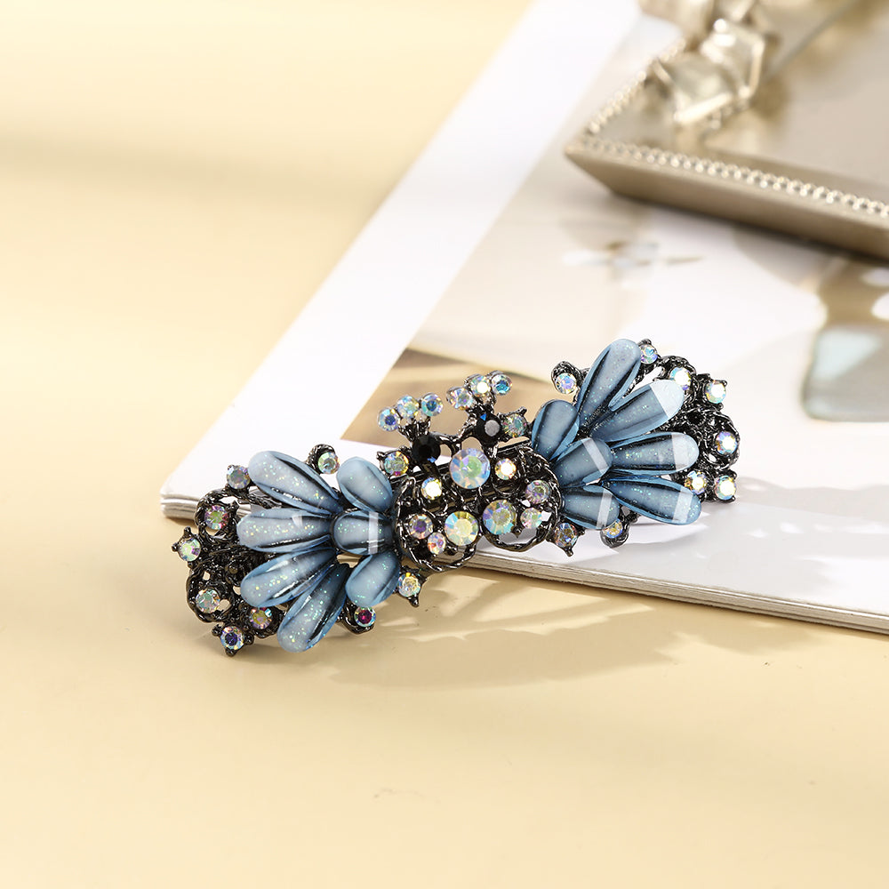 【Awaytr】CB1364 7cm Crystal Rhinestone Spring hair clip