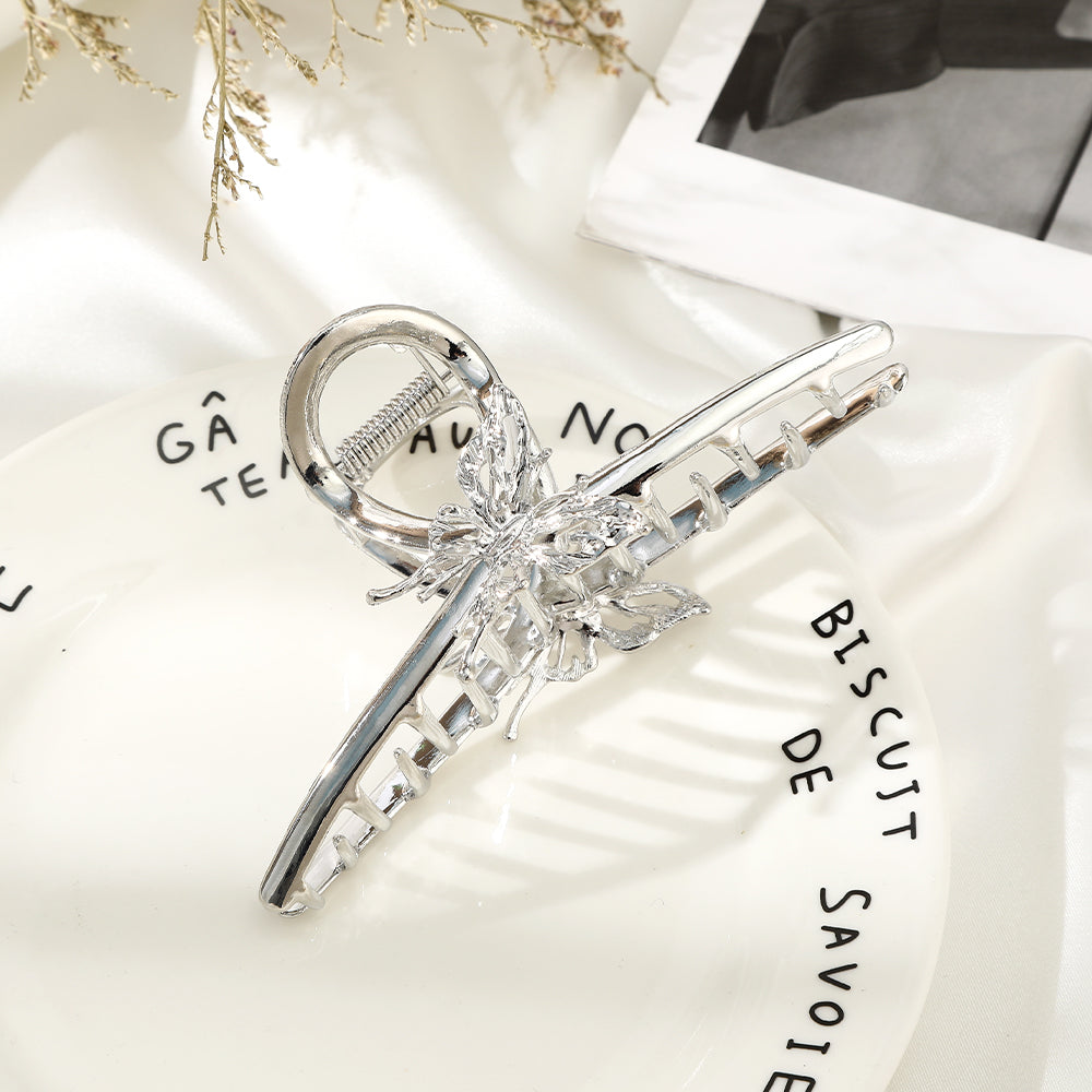 【Awaytr】CB1262 11cm alloy rhinestone butterfly cross hair clip