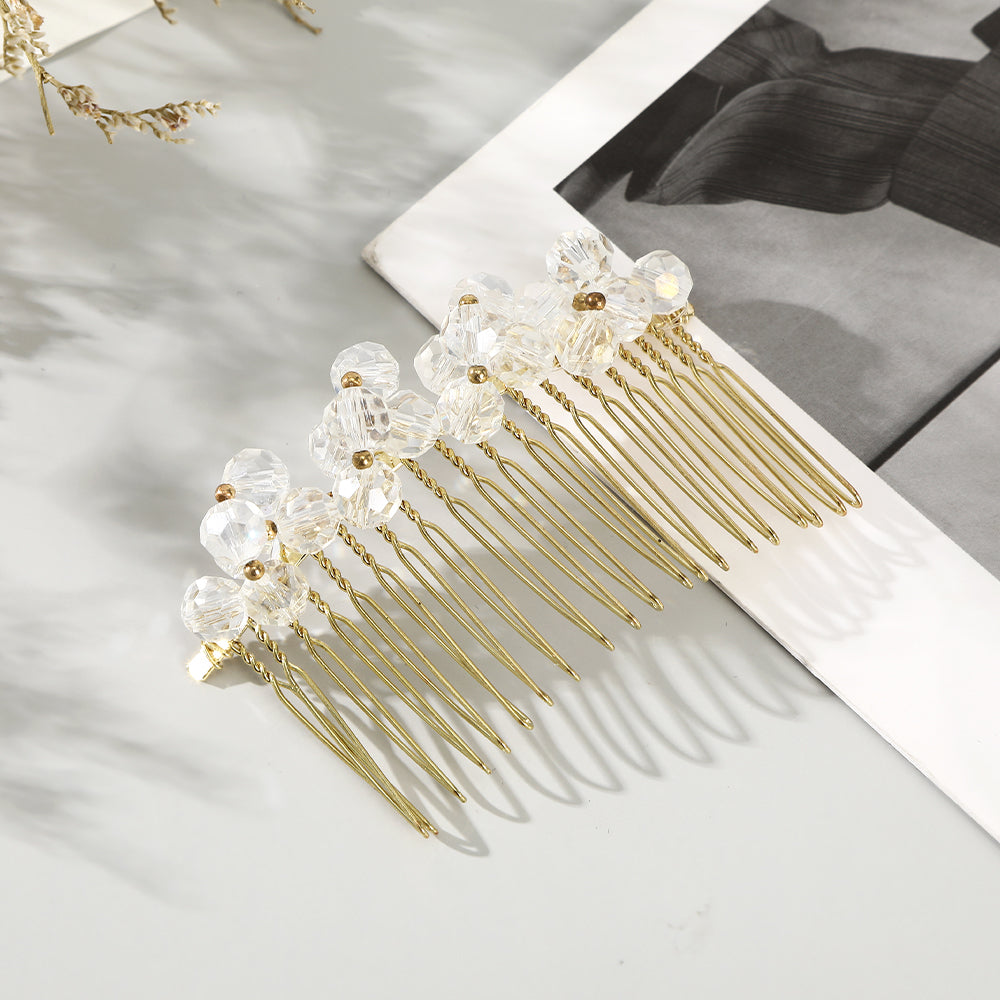 【Awaytr】CD1637 Alloy Pearl Hair Comb