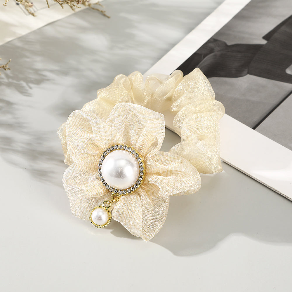 【Awaytr】CD1649-A  Mesh Pearl Flower Hairband