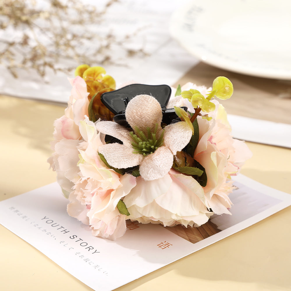 【Awaytr】CD1650 9cm simulation hot edge flower hair claw clip