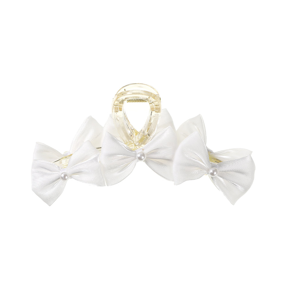 【Awaytr】CB1222 Bow Pearl Hair Claw Clip