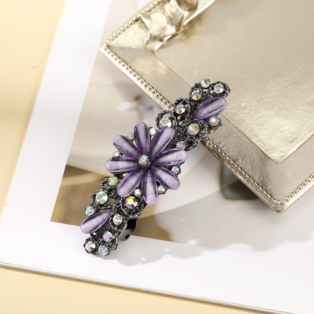 【Awaytr】 CB1363  7cmCrystal Rhinestone Flower Hair Clip