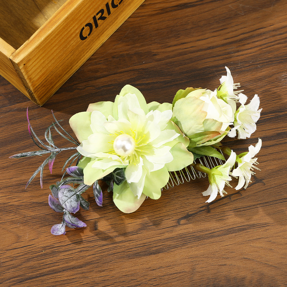 【Awaytr】 CB1379 Simulation flower bangs hair comb