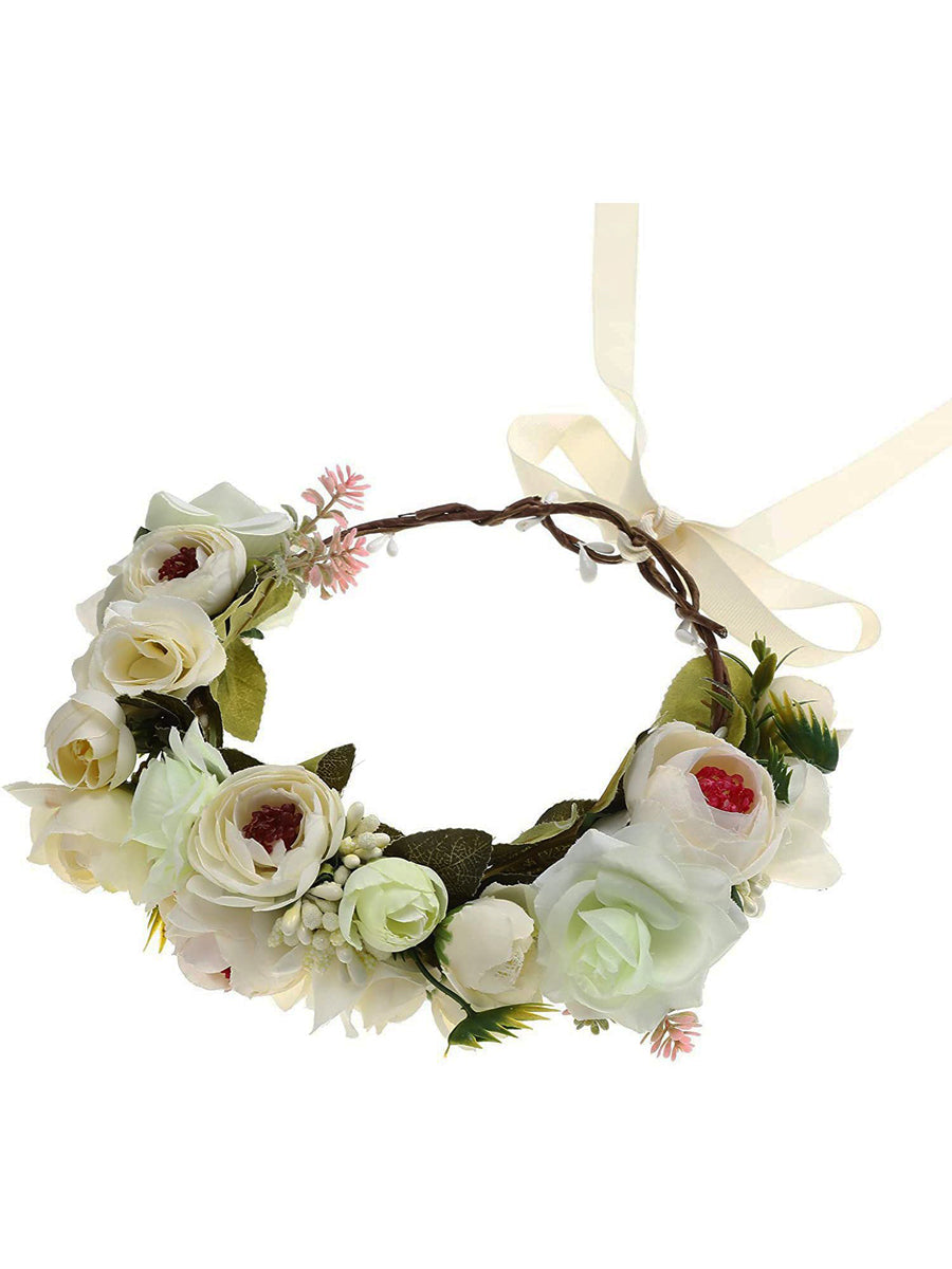 Bohemian Adjustable Leaf Flower Hair Wreath｜Awaytr®