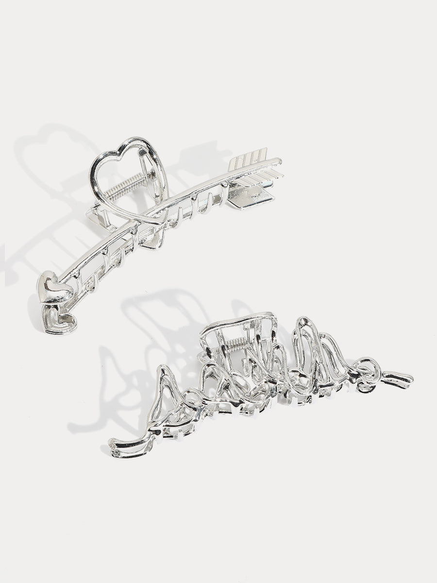 Irregular Punk Style Metal Silver Hair Claws-2 Pcs｜Awaytr®