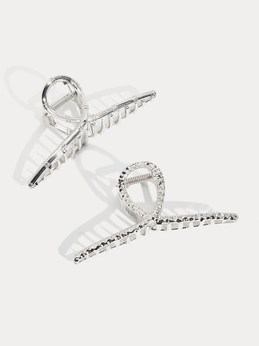 Irregular Punk Style Metal Silver Hair Claws-2 Pcs｜Awaytr®