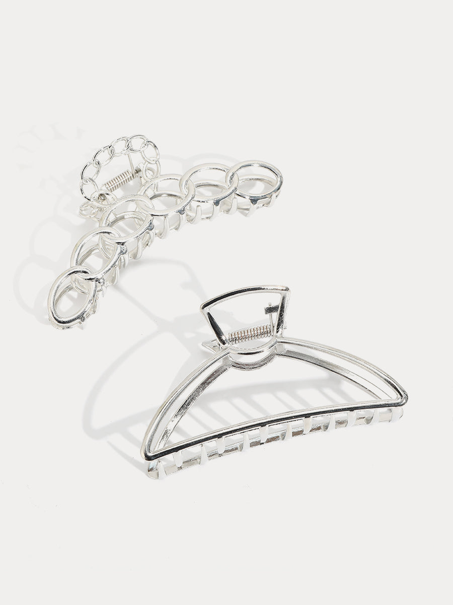 Irregular Punk Style Metal Silver Hair Claws-2 Pcs｜Awaytr®